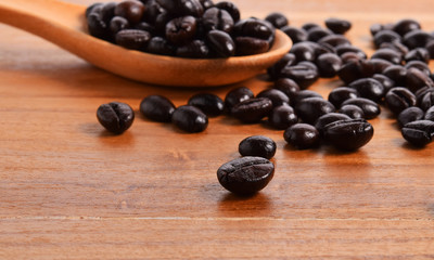 Coffee on  wooden background