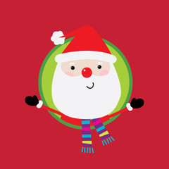 Greeting card with cute Santa Claus vector illustration. EPS 10 & HI-RES JPG Included 