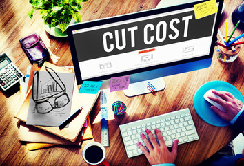 Cut Cost Reduce Recession Deficit Economy FInance Concept