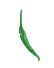 green chili on a white background
