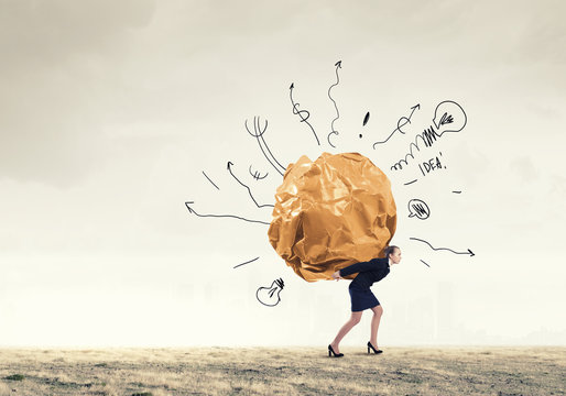 She is working hard on his new idea