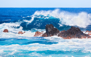 Fototapeta premium mer furieuse, île de la Réunion 
