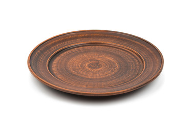 earthenware dish on a white background