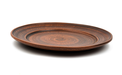 earthenware dish on a white background