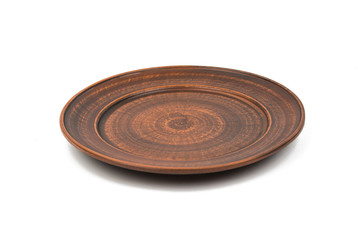 earthenware dish on a white background