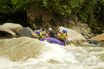 Experience the thrill of whitewater river rafting in Ecuador with a diverse group of men and women,guided by a professional pilot.