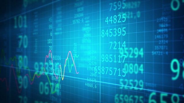 4k Blue Number Matrix Moving Seamless Loop Animation.