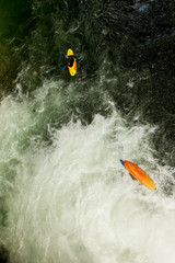 A kayaker in Ecuador has a high jump accident at a waterfall, landing in the water below.