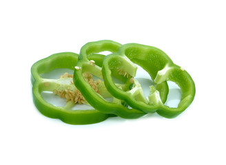 Sliced pepper(paprika) isolated on white