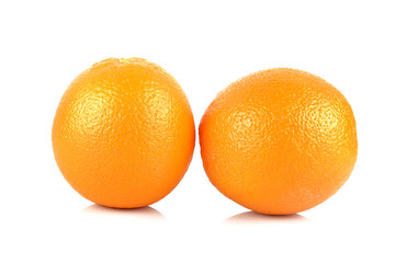 Two ripe tangerines isolated on white background