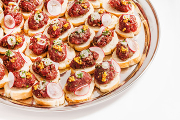canape with meat