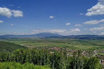 Fototapeta na wymiar View from St. Spas hill to mountain Vitosha and Plana, Bulgaria 