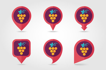 Grapes mapping pins icons