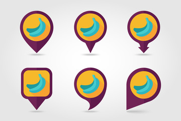 Banana mapping pins icons