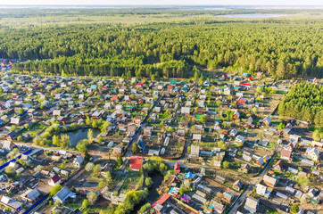 Bird's eye view of housing estate