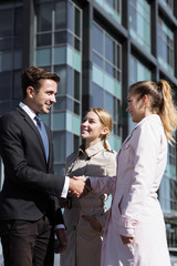 Fototapeta premium Young corporate employees