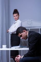Despair employee and his boss