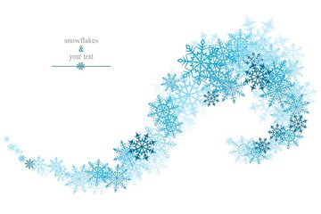 winter print with blue snowflakes