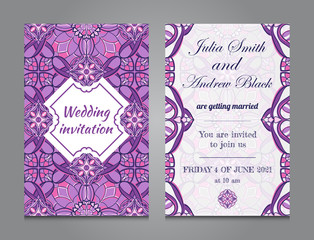 Wedding invitation in vintage ornamental style