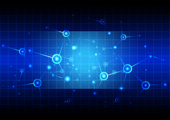 Obraz premium abstract blue connection design background with grid. illustrati