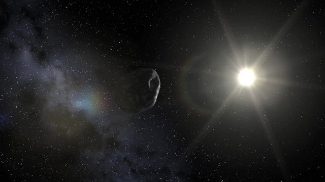 宇宙空間を漂う小惑星
