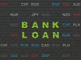 Currency concept: Bank Loan on wall background
