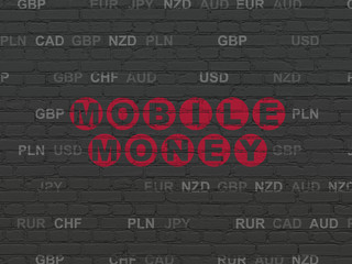 Currency concept: Mobile Money on wall background