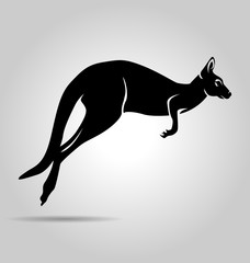 Vector silhouette of a kangaroo