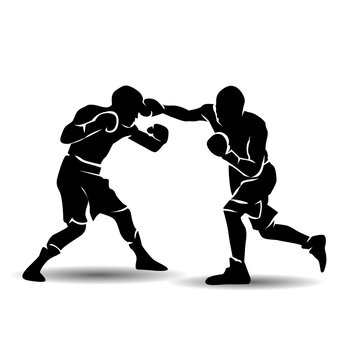 Vector silhouette of boxing