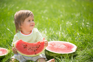 boy with watermelon
