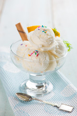  vanilla ice cream with background