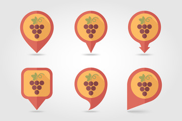 Grapes mapping pins icons