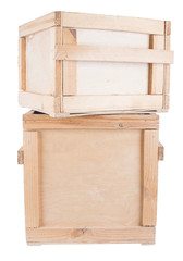 wooden crates isolated on white