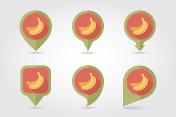 Banana mapping pins icons