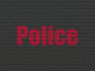 Fototapeta premium Law concept: Police on wall background