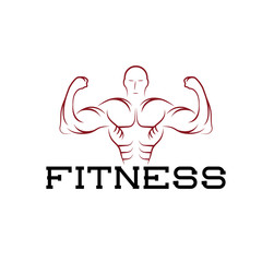 Bodybuilder Fitness Model silhouette vector design template