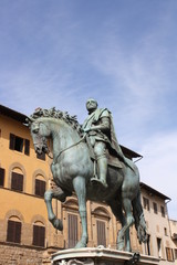Obraz premium Statue of Cosimo I de Medici in Signoria square (Florence, Tuscany, Italy)
