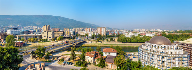 Panorama of Skopje from the fortress - Macedonia - obrazy, fototapety, plakaty