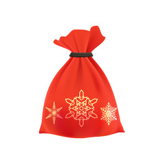 Christmas gift in a bag. New Year. Vector Illustration