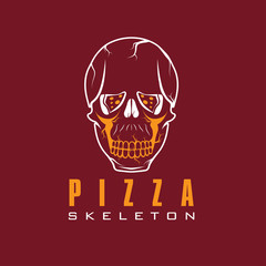 skull with slice of pizza