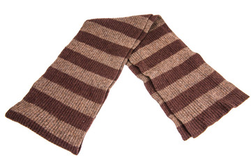 Brown Knit scarf isolated