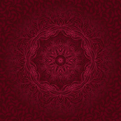 Vector background. Round lace ornaments on background with seamless paisley pattern.