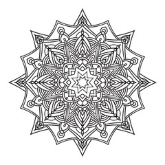 Hand drawing ornate mandala element in eastern style