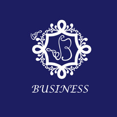 Simple monogram with the letter in the middle. Vector