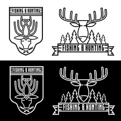 fishing and hunting line craft vintage labels set