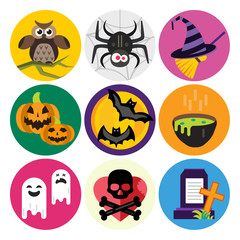 Halloween vector icons set