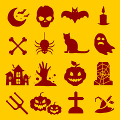 Halloween vector icons set