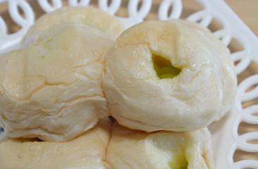 Chinese cake filling sweet bean on dish