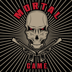 mortal game illustration with skull and guns