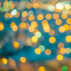 beautiful abstract blue circular bokeh background, city lights w